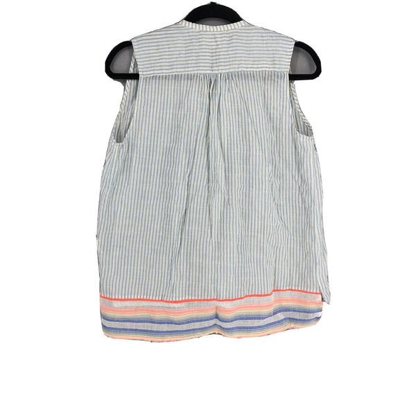 Lemlem by Liya Kebede Womens Top Blouse Pleat Boho Peasant White Medium M - Picture 7 of 7